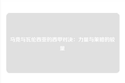 马竞与瓦伦西亚的西甲对决:力量与策略的较量