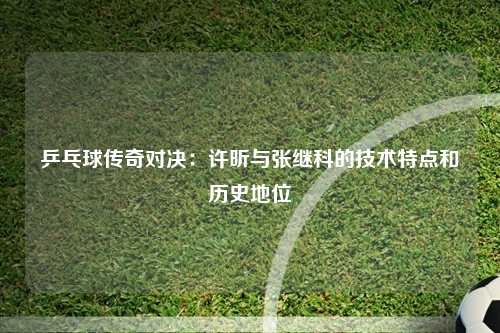 乒乓球传奇对决：许昕与张继科的技术特点和历史地位
